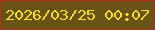 文字の大きさ：4、枠の色：b52e20、背景の色：685216、文字の色：f6dd20 無料ブログパーツのブログ時計
