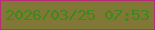 文字の大きさ：5、枠の色：b52e76、背景の色：817838、文字の色：3e871a 無料ブログパーツのブログ時計