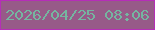 文字の大きさ：5、枠の色：b52eb7、背景の色：975a88、文字の色：75b5a0 無料ブログパーツのブログ時計
