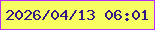 文字の大きさ：1、枠の色：b52ef8、背景の色：f6fe61、文字の色：321984 無料ブログパーツのブログ時計