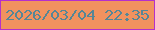 文字の大きさ：2、枠の色：b530cb、背景の色：f1925f、文字の色：558696 無料ブログパーツのブログ時計