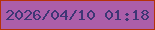 文字の大きさ：5、枠の色：b53209、背景の色：ac5eaa、文字の色：3f3675 無料ブログパーツのブログ時計