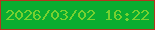 文字の大きさ：1、枠の色：b5351f、背景の色：0aad30、文字の色：77d030 無料ブログパーツのブログ時計