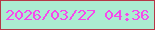文字の大きさ：4、枠の色：b53846、背景の色：abecd1、文字の色：f648ec 無料ブログパーツのブログ時計