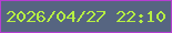 文字の大きさ：5、枠の色：b53ed1、背景の色：566581、文字の色：b6f043 無料ブログパーツのブログ時計