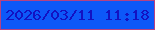 文字の大きさ：5、枠の色：b54283、背景の色：0d58f8、文字の色：1312c2 無料ブログパーツのブログ時計