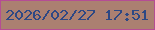 文字の大きさ：5、枠の色：b54d94、背景の色：ab8071、文字の色：2d4884 無料ブログパーツのブログ時計