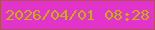 文字の大きさ：3、枠の色：b54e55、背景の色：e233cb、文字の色：c4b106 無料ブログパーツのブログ時計