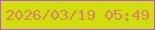 文字の大きさ：1、枠の色：b550ed、背景の色：d0df0c、文字の色：dc806a 無料ブログパーツのブログ時計