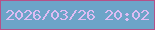 文字の大きさ：2、枠の色：b55188、背景の色：6da4c8、文字の色：debcf3 無料ブログパーツのブログ時計