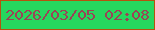 文字の大きさ：2、枠の色：b5530d、背景の色：26d75e、文字の色：9a4356 無料ブログパーツのブログ時計
