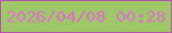 文字の大きさ：1、枠の色：b553ab、背景の色：9ec768、文字の色：dd71cc 無料ブログパーツのブログ時計