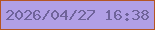 文字の大きさ：5、枠の色：b55522、背景の色：b19fe5、文字の色：6f639b 無料ブログパーツのブログ時計