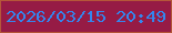 文字の大きさ：1、枠の色：b55639、背景の色：961b45、文字の色：3486ee 無料ブログパーツのブログ時計