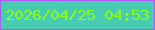 文字の大きさ：4、枠の色：b556fa、背景の色：47ccb2、文字の色：89fd1c 無料ブログパーツのブログ時計