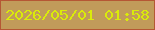 文字の大きさ：2、枠の色：b55734、背景の色：c19b5a、文字の色：daeb0a 無料ブログパーツのブログ時計