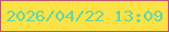 文字の大きさ：2、枠の色：b55771、背景の色：fce245、文字の色：61d6aa 無料ブログパーツのブログ時計