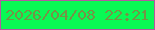 文字の大きさ：4、枠の色：b558a1、背景の色：09f954、文字の色：759346 無料ブログパーツのブログ時計