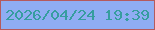 文字の大きさ：5、枠の色：b55a5d、背景の色：8fadf3、文字の色：369d9f 無料ブログパーツのブログ時計