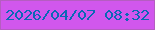 文字の大きさ：4、枠の色：b55dc1、背景の色：d157ed、文字の色：0c68b6 無料ブログパーツのブログ時計