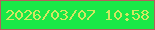 文字の大きさ：4、枠の色：b55e5d、背景の色：19e847、文字の色：d1e761 無料ブログパーツのブログ時計