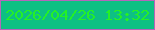 文字の大きさ：1、枠の色：b565bb、背景の色：0dc083、文字の色：24f026 無料ブログパーツのブログ時計