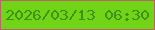 文字の大きさ：3、枠の色：b56766、背景の色：71d417、文字の色：3e9317 無料ブログパーツのブログ時計