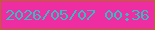 文字の大きさ：2、枠の色：b5681e、背景の色：ef2da3、文字の色：37bbc3 無料ブログパーツのブログ時計
