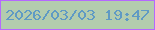 文字の大きさ：4、枠の色：b568fe、背景の色：b3ccae、文字の色：5f9ac4 無料ブログパーツのブログ時計