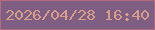 文字の大きさ：1、枠の色：b56a7c、背景の色：7f5e83、文字の色：d79d88 無料ブログパーツのブログ時計