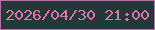 文字の大きさ：2、枠の色：b570a8、背景の色：243837、文字の色：df73aa 無料ブログパーツのブログ時計