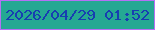 文字の大きさ：1、枠の色：b570f5、背景の色：25a893、文字の色：173eb1 無料ブログパーツのブログ時計