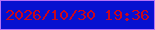 文字の大きさ：1、枠の色：b572f7、背景の色：0711d0、文字の色：ca061d 無料ブログパーツのブログ時計