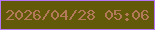 文字の大きさ：5、枠の色：b574f6、背景の色：635a09、文字の色：b27a5a 無料ブログパーツのブログ時計
