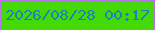 文字の大きさ：5、枠の色：b575f0、背景の色：47d905、文字の色：1b83bc 無料ブログパーツのブログ時計