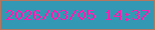 文字の大きさ：3、枠の色：b57660、背景の色：3398b4、文字の色：fb1db0 無料ブログパーツのブログ時計