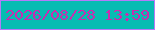 文字の大きさ：2、枠の色：b57af9、背景の色：07bcb2、文字の色：c92cb0 無料ブログパーツのブログ時計