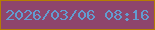 文字の大きさ：5、枠の色：b57d02、背景の色：8e456c、文字の色：629cd0 無料ブログパーツのブログ時計