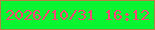 文字の大きさ：5、枠の色：b58148、背景の色：09f531、文字の色：f74676 無料ブログパーツのブログ時計