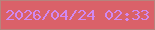 文字の大きさ：4、枠の色：b5847d、背景の色：da6169、文字の色：d088f1 無料ブログパーツのブログ時計
