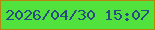 文字の大きさ：2、枠の色：b58510、背景の色：51e23d、文字の色：284d85 無料ブログパーツのブログ時計