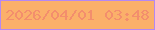 文字の大きさ：2、枠の色：b588f2、背景の色：fbb06a、文字の色：f38e6d 無料ブログパーツのブログ時計