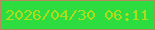 文字の大きさ：2、枠の色：b58960、背景の色：2ddd3f、文字の色：afdb1e 無料ブログパーツのブログ時計