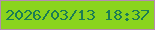 文字の大きさ：4、枠の色：b58bb1、背景の色：8ad41e、文字の色：1b7d54 無料ブログパーツのブログ時計