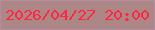 文字の大きさ：1、枠の色：b58ca4、背景の色：ad8786、文字の色：ff2543 無料ブログパーツのブログ時計
