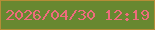 文字の大きさ：2、枠の色：b58d36、背景の色：688830、文字の色：ee6c7d 無料ブログパーツのブログ時計