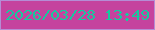 文字の大きさ：5、枠の色：b58dd5、背景の色：c5439e、文字の色：16ca9e 無料ブログパーツのブログ時計