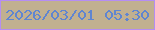 文字の大きさ：5、枠の色：b58df3、背景の色：c1b090、文字の色：5f85d1 無料ブログパーツのブログ時計