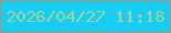 文字の大きさ：1、枠の色：b58f69、背景の色：16cdf3、文字の色：a2d39e 無料ブログパーツのブログ時計