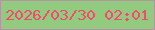文字の大きさ：2、枠の色：b595a3、背景の色：92cb80、文字の色：f9486e 無料ブログパーツのブログ時計
